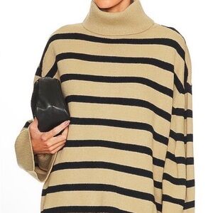 WeWoreWhat Striped Turtleneck Sweater